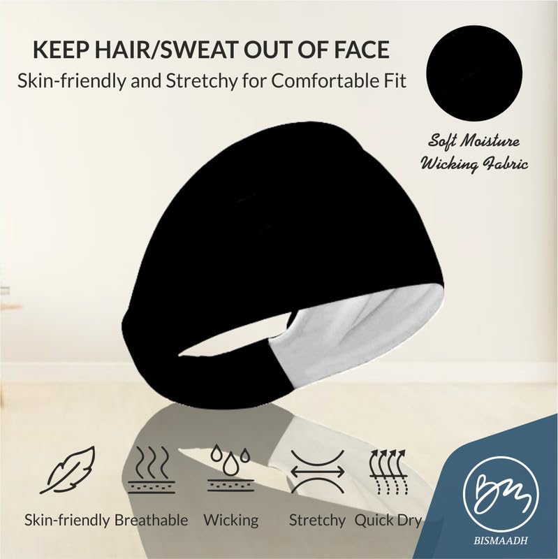 Lightweight Reversible Headband Workout Sweatbands for Men & Women | Gym Equipment | Running, Yoga, Cycling, Tennis, Cricket, Badminton | Sports Unisex Hair Band